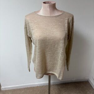 Vineyard Vines women’s beige  long sleeve Sweater linen blend Medium New